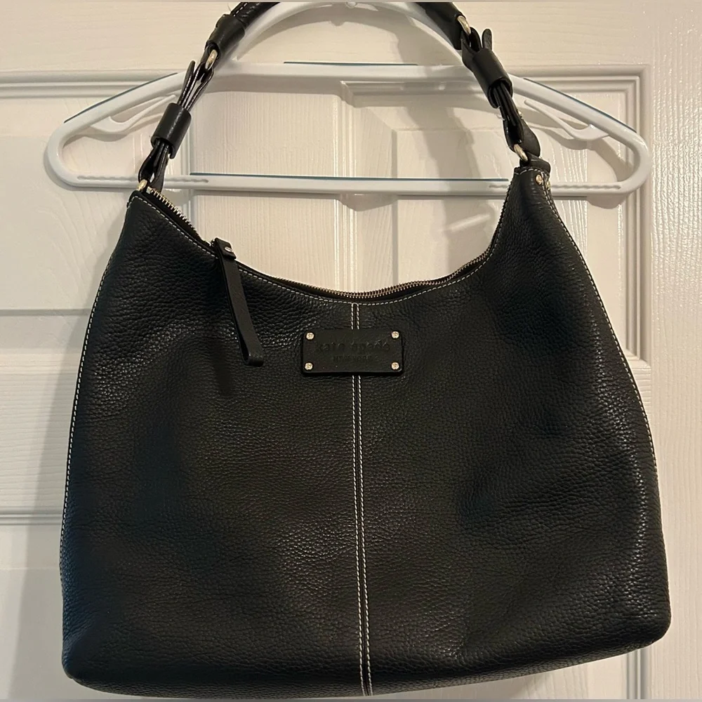 vintage Kate Spade Black Pebbled Cow Leather, very soft, Shoulder Bag.